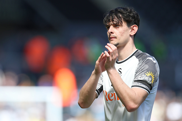 Charlie Patino playing for Swansea